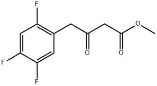 3-オキソ-4-(2,4,5-トリフルオロフェニル)ブタン酸メチル 化学構造式