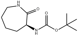 L-(-)-N-Α-BOC-アミノ-Ε-カプロラクタム 化学構造式