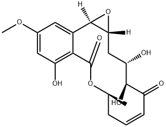 (1aR,3S,4S,6Z,9S,15bR)-1a,8,9,15b-テトラヒドロ-3,4,12-トリヒドロキシ-9-メチル-14-メトキシ-3H-オキシレノ[k][2]ベンゾオキサシクロテトラデシン-5,11(2H,4H)-ジオン 化学構造式