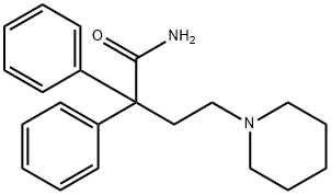 α,α-ジフェニル-γ-(1-ピペリジニル)ブチルアミド 化学構造式