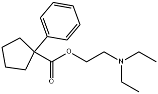 1-フェニル-1-シクロペンタンカルボン酸2-(ジエチルアミノ)エチル 化学構造式