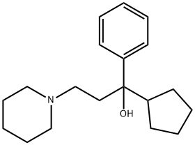 1-フェニル-1-シクロペンチル-3-ピペリジノ-1-プロパノール 化学構造式
