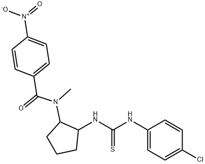 Benzamide, N-(2-((((4-chlorophenyl)amino)thioxomethyl)amino)cyclopenty l)-N-methyl-4-nitro- Structure