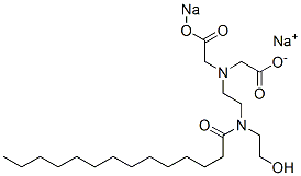 disodium N-(carboxylatomethyl)-N-[2-[(2-hydroxyethyl)(1-oxotetradecyl)amino]ethyl]glycinate 结构式