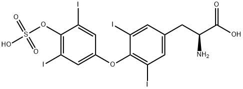 O-[3,5-diiodo-4-(sulfooxy)phenyl]-3,5-diiodo L-tyrosine Structure