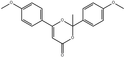 2,6-Bis(4-methoxyphenyl)-2-methyl-4H-1,3-dioxin-4-one 化学構造式