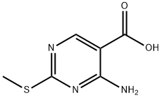 2-甲硫基-4-氨基-5-嘧啶甲酸, 771-81-3, 结构式