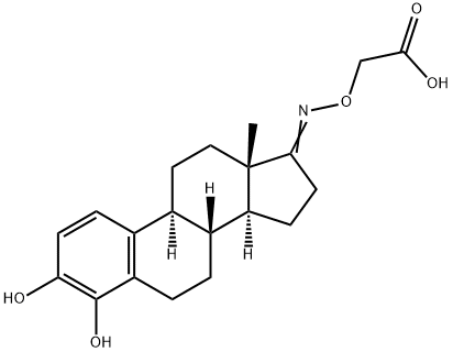 4-hydroxyestrone-17-(O-carboxymethyl)oxime 结构式