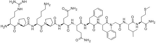 ARG-PRO-LYS-PRO-GLN-GLN-PHE-PHE-SAR-LEU-MET-NH2 Structure