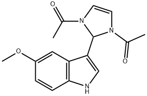 1,3-diacetyl-2-(5-methoxyindol-3-yl)-4-imidazoline Struktur