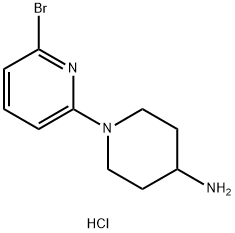 1-(6-溴-2-吡啶基)-4-哌啶胺盐酸盐 结构式