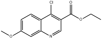 4-クロロ-7-メトキシ-3-キノリンカルボン酸エチル 化学構造式