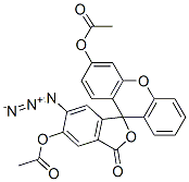 5(6)-AZIDOFLUORESCEIN DIACETATE 化学構造式
