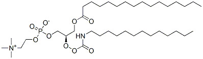 1-palmitoyl-2-tridecanylcarbamyloxy-sn-glycero-3-phosphocholine Struktur