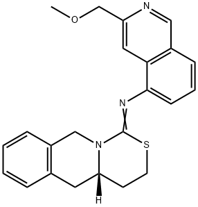 5-Isoquinolinamine, 3-(methoxymethyl)-N-(4,4a,5,10-tetrahydro-1H,3H-(1 ,3)thiazino(3,4-b)isoquinolin-1-ylidene)-, (+-)- 结构式