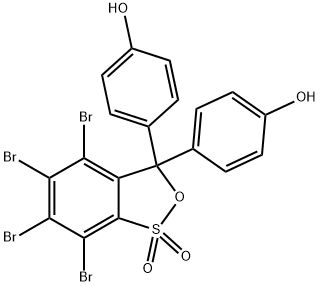 4,5,6,7-テトラブロモ-3,3-ビス(p-ヒドロキシフェニル)-3H-2,1-ベンゾオキサチオール1,1-ジオキシド 化学構造式