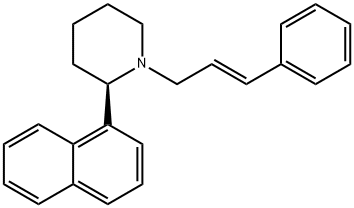 (R-(E))-2-(1-Naphthalenyl)-1-(3-phenyl-2-propenyl)piperidine Structure