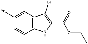 3,5-ジブロモ-1H-インドール-2-カルボン酸エチル 化学構造式