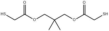 ビス(メルカプト酢酸)2,2-ジメチルプロパン-1,3-ジイル 化学構造式
