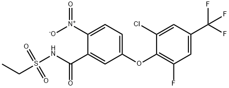 5-[2-chloro-6-fluoro-4-(trifluoromethyl)phenoxy]-N-ethylsulfonyl-2-nit ro-benzamide 结构式