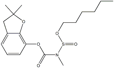 ((Hexyloxy)sulfinyl)methylcarbamic acid 2,3-dihydro-2,2-dimethyl-7-ben zofuranyl ester|