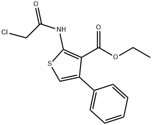 2-[(クロロアセチル)アミノ]-4-フェニルチオフェン-3-カルボン酸エチル 化学構造式