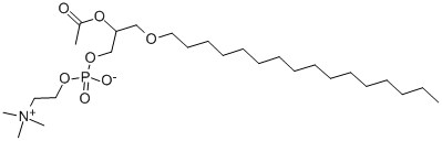 1-O-HEXADECYL-2-ACETYL-RAC-GLYCERO-3-PHOSPHOCHOLINE Structure