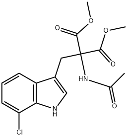 2-ACETAMINDO-2-(7-CHLOROINDOL-3-YLMETHYL)PROPANEDIOIC ACID DIMETHYL ESTER 结构式