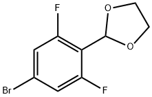 2-(4-ブロモ-2,6-ジフルオロフェニル)-1,3-ジオキソラン 化学構造式