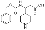 3-(N-Cbz-4-哌啶基)-3-氨基丙酸 结构式