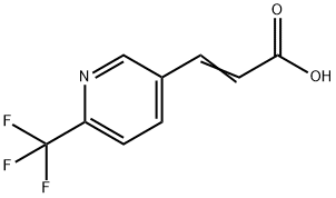 (2E)-3-[6-(トリフルオロメチル)ピリジン-3-イル]プロペン酸 化学構造式