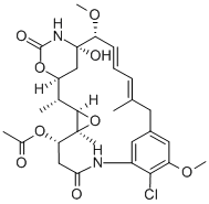 Maytansine, O3-acetyl-O3-de2-(acetylmethylamino)-1-oxopropyl-22-demethyl- Struktur