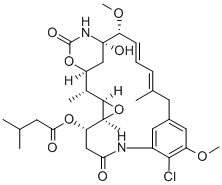 Maytansine, O3-de2-(acetylmethylamino)-1-oxopropyl-22-demethyl-O3-(3-methyl-1-oxobutyl)- Struktur