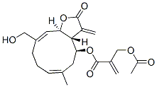 2-アセトキシメチルプロペン酸(3aR,4S,6E,10Z,11aR)-2,3,3a,4,5,8,9,11a-オクタヒドロ-10-ヒドロキシメチル-6-メチル-3-メチレン-2-オキソシクロデカ[b]フラン-4-イル 化学構造式