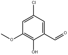5-クロロ-2-ヒドロキシ-3-メトキシベンズアルデヒド 化学構造式
