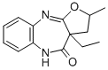 4H-Furo(2,3-b)(1,5)benzodiazepin-4-one, 2,3,3a,5-tetrahydro-3a-ethyl-2 -methyl- 结构式