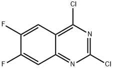 2,4-ジクロロ-6,7-ジフルオロキナゾリン 化学構造式