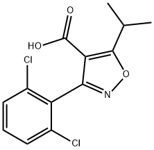 3-(2,6-二氯苯基)-5-异丙基异恶唑-4-羧酸3-(2,6-二氯苯基)-5-异丙基异恶唑-4-甲酸, 774605-58-2, 结构式