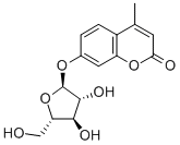 4-甲基香豆素基-Α-L-呋喃阿拉伯糖苷 结构式
