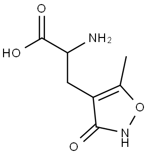 (R,S)-Α-氨基-3-羟基-5-甲基-4-异恶唑丙酸 结构式