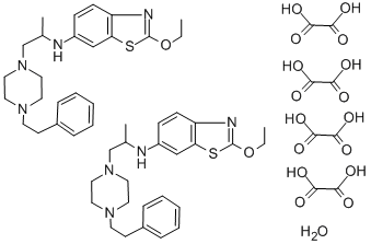 6-(1-Methyl-2-(4-phenethylpiperazino)ethyl)amino-2-ethoxybenzothiazole  oxalate hydrate (2:4:1) Structure