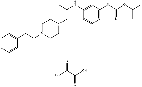 6-(1-Methyl-2-(4-phenethylpiperazino)ethyl)-amino-2-isopropoxy-benzoth iazole oxalate hydrate Structure