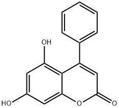 5,7-Dihydroxy-4-phenylcoumarin Struktur