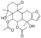 5,6-ジアセトキシ-3,4,4a,5,6,6a,7,11,11a,11b-デカヒドロ-4a,7-ジヒドロキシ-4,4,7,11b-テトラメチルフェナントロ[3,2-b]フラン-1(2H)-オン 化学構造式