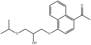 4-(2-ヒドロキシ-3-イソプロポキシプロポキシ)-1-ナフタレニルエタノン 化学構造式