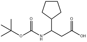 BETA-[[叔丁氧羰基]氨基]环戊烷丙酸, 776330-74-6, 结构式