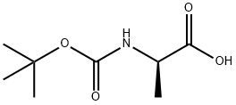 N-(tert-ブトキシカルボニル)-D-アラニン 化学構造式