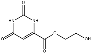 1,2,3,6-テトラヒドロ-2,6-ジオキソ-4-ピリミジンカルボン酸2-ヒドロキシエチル 化学構造式