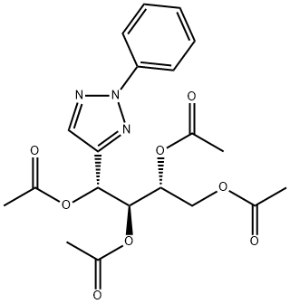 (1R,2S,3R)-1-(2-フェニル-2H-1,2,3-トリアゾール-4-イル)ブタン-1,2,3,4-テトラオールテトラアセタート 化学構造式