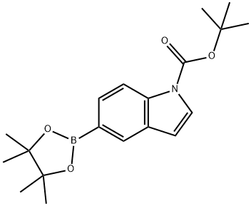 1-TERT-ブチルトキシカルボニルインドール-5-ボロン酸, ピナコールエステル 化学構造式